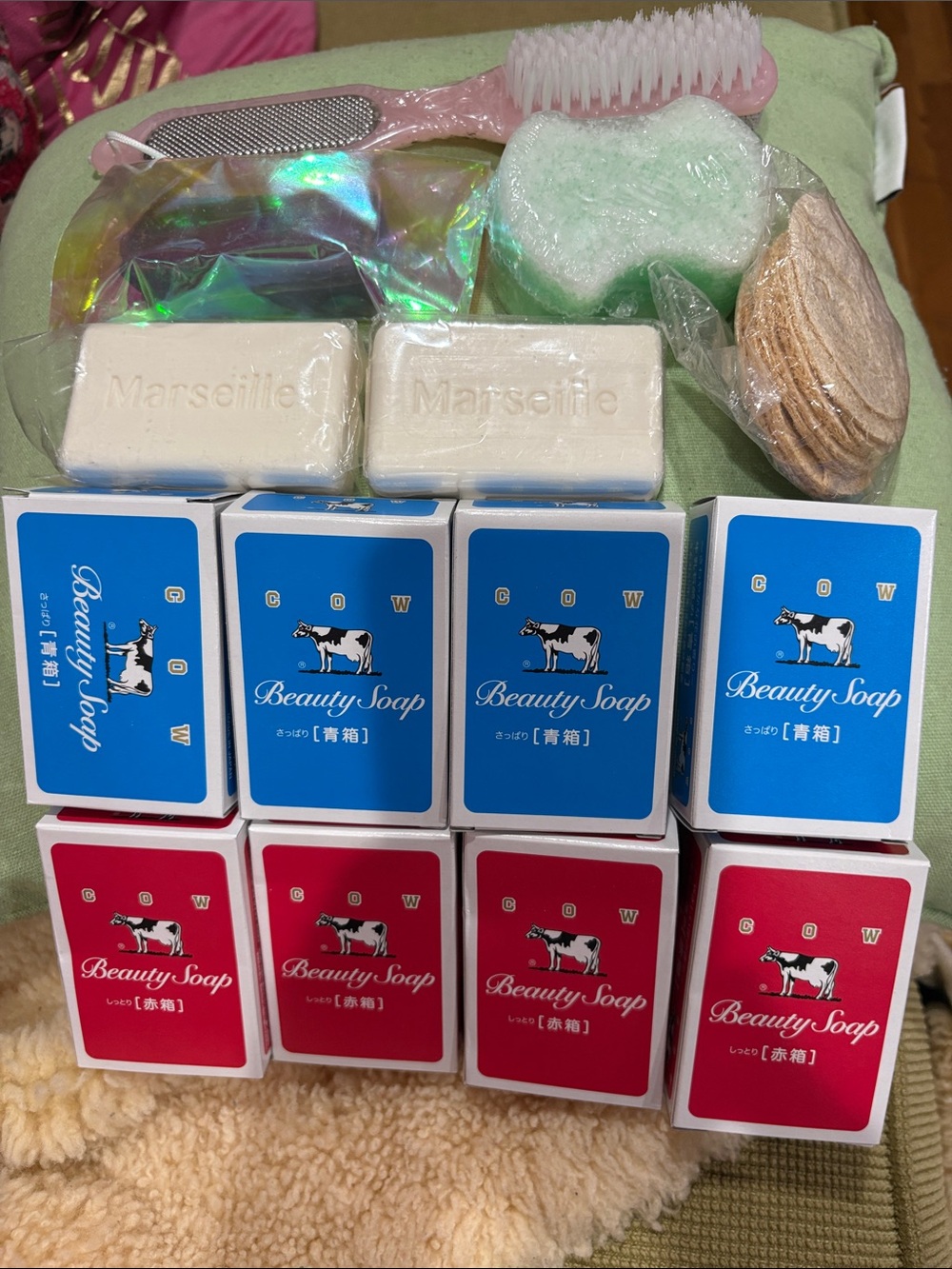 K beauty the cow brand soap 8 bars. 2 marseille bars 1 organic bar etc